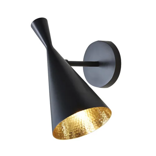 Бра лофт Foggi LDW 7712-A BK MATTE+GD Lumina Deco чёрный на 1 лампа, основание чёрное в стиле лофт 
