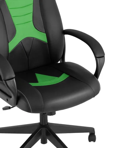 Кресло игровое TopChairs ST-CYBER 8 черный/салатовый эко.кожа крестовина пластик УТ000035043 Stool Group, зелёный/экокожа, ножки/металл/чёрный, размеры - ****655*770 фото 3