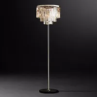 Торшер RH Odeon Floor Lamp Chrome 143836-22 ImperiumLoft прозрачный на 4 лампы, основание чёрное в стиле современный арт-деко лофт 