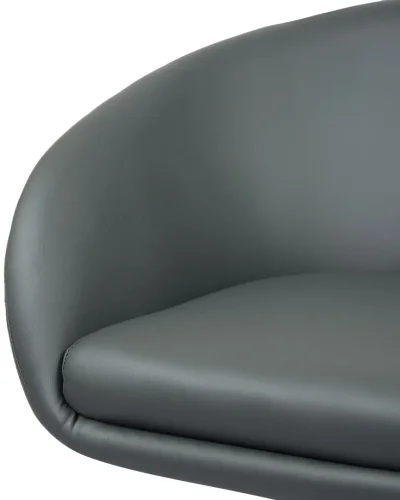 Кресло дизайнерское 8600-LM,  цвет сиденья серый, цвет основания хром Dobrin, серый/экокожа, ножки/металл/хром, размеры - 750*900***600*570 фото 7