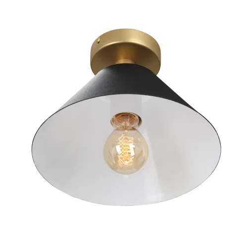 Светильник потолочный V4804-8/1PL Vitaluce чёрный 1 лампа, основание золотое в стиле арт-деко  фото 3