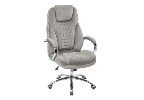 Компьютерное кресло Herd light grey 11903 Woodville, серый/велюр, ножки/металл/хром, размеры - *1250***680*730
