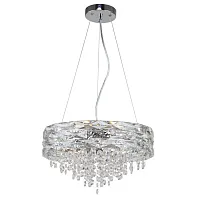 Люстра подвесная Icicle 4250-6P F-promo прозрачная на 6 ламп, основание хром в стиле классический 