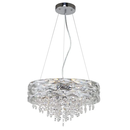 Люстра подвесная Icicle 4250-6P F-promo прозрачная на 6 ламп, основание хром в стиле классический 