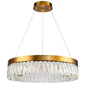 Люстра подвесная LED 0644CL-5AB Milosh Tendence прозрачная на 1 лампу, основание бронзовое в стиле современный 