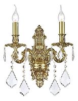 Бра Barolo E 2.1.2.400 CG Dio D'Arte без плафона 2 лампы, основание золотое в стиле классика барокко 