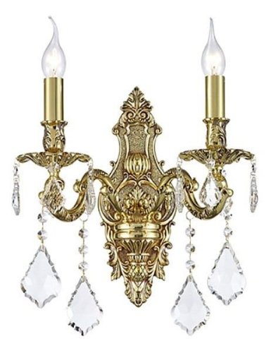 Бра Barolo E 2.1.2.400 CG Dio D'Arte без плафона на 2 лампы, основание золотое в стиле классический барокко 