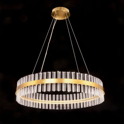Люстра подвесная LED с пультом Рианна CL337083 Citilux прозрачная на 1 лампа, основание бронзовое в стиле современный с пультом фото 4