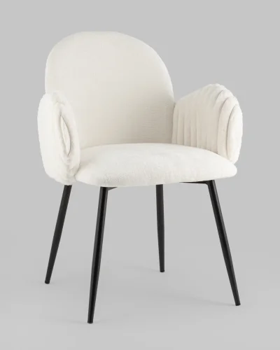 Стул обеденный Wave Stripes, букле белый УТ000039505 Stool Group, белый/букле, ножки/металл/чёрный, размеры - *****