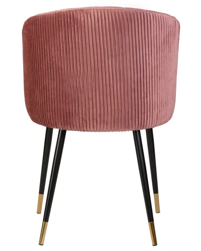 Стул обеденный 7305-LM MARY, цвет сиденья бронзово-розовый (1922-17), цвет основания черный Dobrin, розовый/велюр, ножки/металл/чёрный, размеры - ****510*510 фото 5