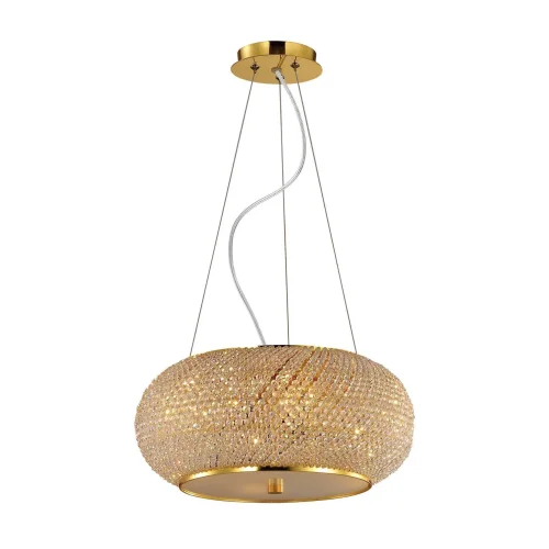 Люстра хрустальная PASHA SP6 ORO Ideal Lux прозрачная золотая на 6 ламп, основание золотое в стиле современный 
