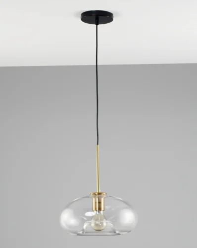 Светильник подвесной Laura V2120-P Moderli прозрачный 1 лампа, основание чёрное в стиле лофт современный  фото 4
