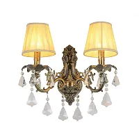 Бра Catanzaro OML-30811-02 Omnilux бежевый на 2 лампы, основание бронзовое в стиле классический 