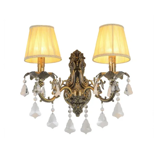 Бра Catanzaro OML-30811-02 Omnilux бежевый на 2 лампы, основание бронзовое в стиле классический Бра Catanzaro OML-30811-02 Omnilux бежевый на 2 лампы, основание бронзовое в стиле классический