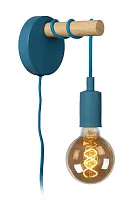 Бра с выключателем в розетку Paulien 08227/01/35 Lucide без плафона 1 лампа, основание синее в стиле современный 