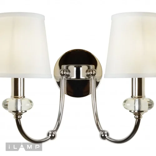 Бра Magic W2344-2 nic iLamp белый на 2 лампы, основание хром в стиле современный американский фото 3