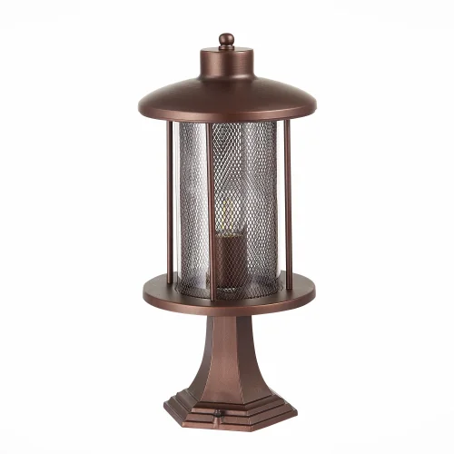 Парковый светильник LASTERO SL080.405.01 St-Luce уличный IP44 коричневый 1 лампа, плафон прозрачный в стиле кантри E27 фото 3