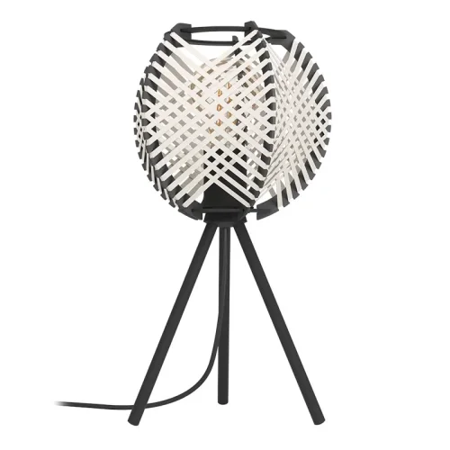 Настольная лампа Waverton 44008 Eglo чёрная белая на 1 лампу, основание чёрное металл в стиле современный лофт кантри фото 5