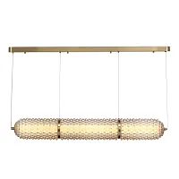 Светильник подвесной LED Saguaro SL6144.313.01 ST-Luce янтарный на 1 лампу, основание латунь в стиле современный линейный