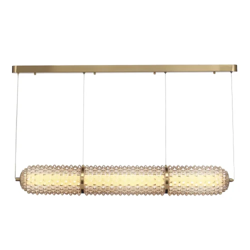 Светильник подвесной LED Saguaro SL6144.313.01 ST-Luce янтарный на 1 лампу, основание латунь в стиле современный линейный