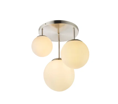Светильник потолочный JOEL 1581-3DR Globo белый 3 лампы, основание никель в стиле современный шар