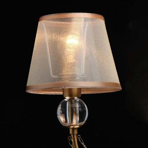 Люстра на штанге Федерика 684011608 MW-Light бежевая на 8 ламп, основание матовое золото в стиле классический  фото 5