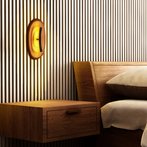 Бра LED Erica 609641 Lightstar коричневый чёрный на 1 лампу, основание чёрное коричневое в стиле современный арт-деко отражённый свет фото 4 Бра LED Erica 609641 Lightstar коричневый чёрный на 1 лампу, основание чёрное коричневое в стиле современный арт-деко отражённый свет фото 4