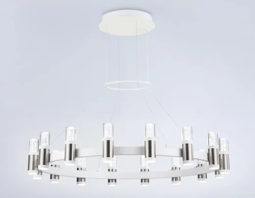 Люстра подвесная LED FL6208 Ambrella light белая на 1 лампа, основание белое в стиле хай-тек современный  фото 3
