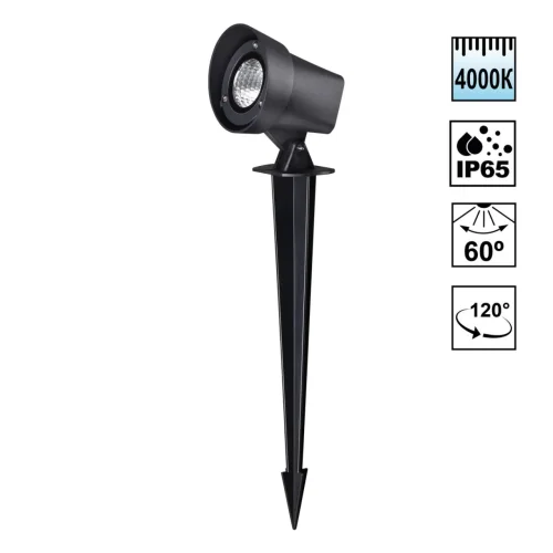 Ландшафтный светильник LED Landscape 359530 Novotech уличный IP65 чёрный на 1 лампу, плафон чёрный в стиле хай-тек LED