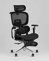 Кресло офисное топчэйрс Продиджи с оттоманкой, черный УТ000041699 Stool Group, чёрный/текстиль сетка, ножки/металл/хром, размеры - *1310****