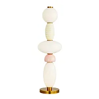 Настольная лампа LED Ambra 5016/17 TL-24 Divinare белая разноцветная на 1 лампу, основание латунь керамика металл в стиле арт-деко современный 