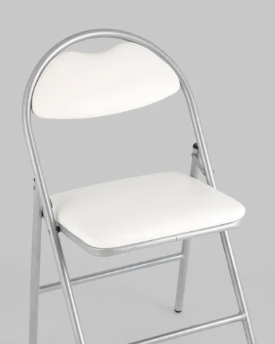 Стул складной Hagen экокожа белый каркас металлик УТ000036845 Stool Group, белый/экокожа, ножки/металл/серый, размеры - *820***440*460 фото 4