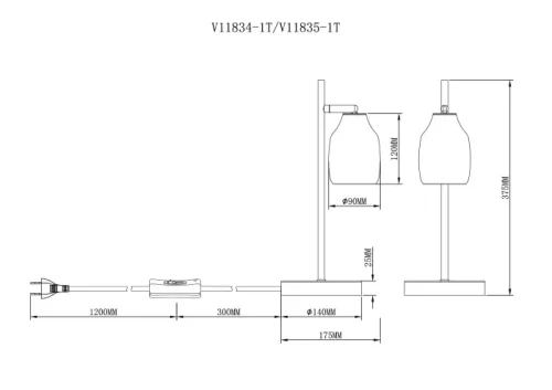 Настольная лампа Adalina V11834-1T Moderli золотая на 1 лампу, основание чёрное металл в стиле современный лофт фото 3