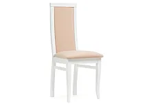 Деревянный стул Давиано бежевый велюр / белый 515978 Woodville, бежевый/велюр, ножки/массив бука дерево/белый, размеры - ****450*500