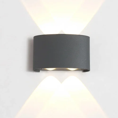 Настенный светильник LED CLT 023W2 DG Crystal Lux уличный IP54 серый чёрный 4 лампы, плафон серый в стиле современный LED
