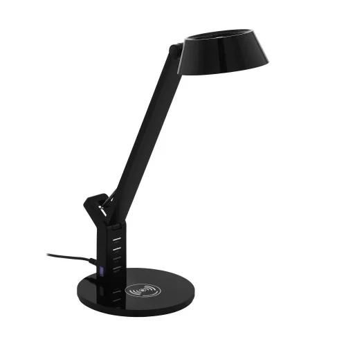 Настольная лампа офисная LED Banderalo 99832 Eglo чёрная 1 лампа, основание чёрное полимер в стиле современный 