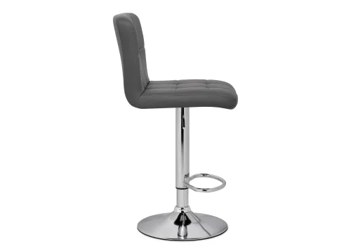 Барный стул Paskal gray / chrome 15499 Woodville, серый/экокожа, ножки/металл/хром, размеры - *1090***430*530 фото 3