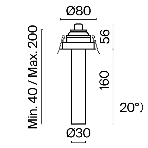 Светильник точечный LED Focus T C140RS-L200-7W3K-BBS Maytoni латунь на 1 лампу, основание чёрное в стиле хай-тек современный круглый трубочки фото 12