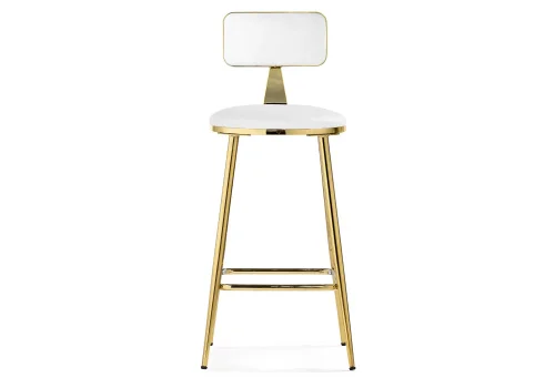 Полубарный стул Persi white / gold 15677 Woodville, белый/экокожа, ножки/металл/, размеры - *880***380*470 фото 2