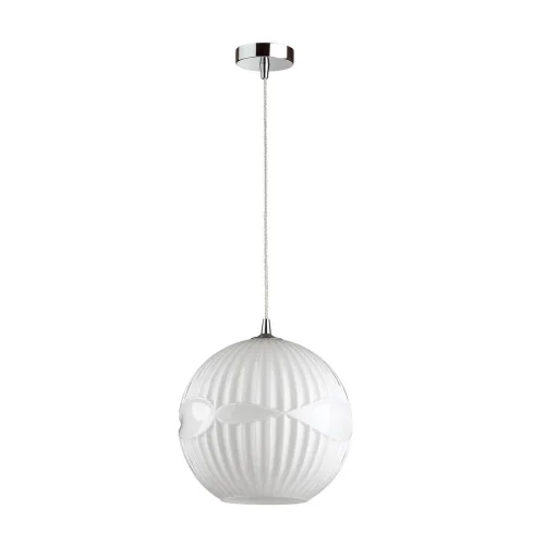 Светильник подвесной Astea 4749/1 Odeon Light белый 1 лампа, основание хром в стиле современный выдувное