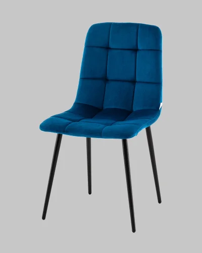 Стул Одди NEW велюр синий УТ000041281 Stool Group, синий/велюр, ножки/металл/чёрный, размеры - ***** фото 3
