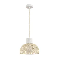 Светильник подвесной Boho 8368/1A Lumion бежевый на 1 лампу, основание белое в стиле скандинавский Светильник подвесной Boho 8368/1A Lumion бежевый на 1 лампу, основание белое в стиле скандинавский