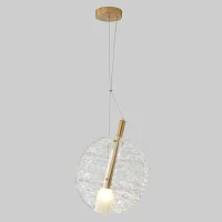 Светильник подвесной FROZEN SP1 BRASS Crystal Lux прозрачный на 1 лампу, основание латунь в стиле современный Светильник подвесной FROZEN SP1 BRASS Crystal Lux прозрачный на 1 лампу, основание латунь в стиле современный