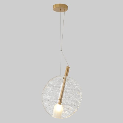 Светильник подвесной FROZEN SP1 BRASS Crystal Lux прозрачный на 1 лампу, основание латунь в стиле современный 