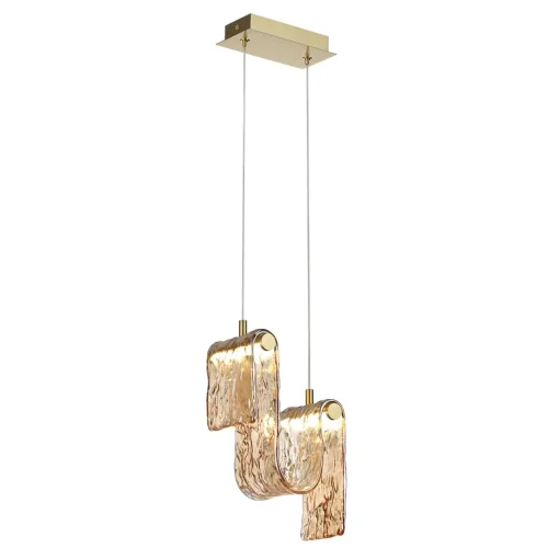 Светильник подвесной LED Flow 5105/11L Odeon Light янтарный на 1 лампу, основание золотое в стиле современный арт-деко фото 3
