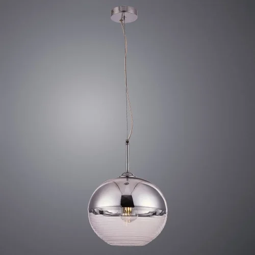 Светильник подвесной Wave A7763SP-1CC Arte Lamp прозрачный хром 1 лампа, основание хром в стиле современный шар фото 2