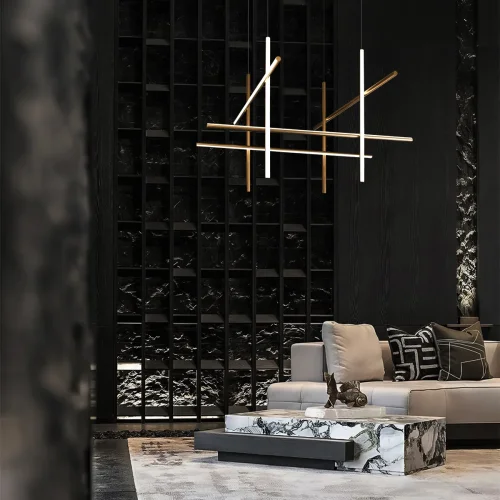 Светильник подвесной LED Coordinates 10393/C LOFT IT белый матовый золото на 6 ламп, основание матовое золото в стиле хай-тек фото 7