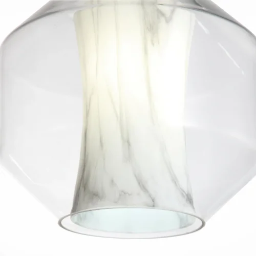 Светильник подвесной Marmo SL1169.113.01 ST-Luce прозрачный белый 1 лампа, основание чёрное в стиле современный  фото 3
