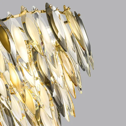 Люстра подвесная Vilna 5068/12 Odeon Light янтарная серая белая на 12 ламп, основание золотое в стиле современный  фото 5