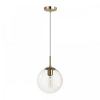 Светильник подвесной Summer 6509/1B Lumion прозрачный 1 лампа, основание золотое в стиле минимализм шар